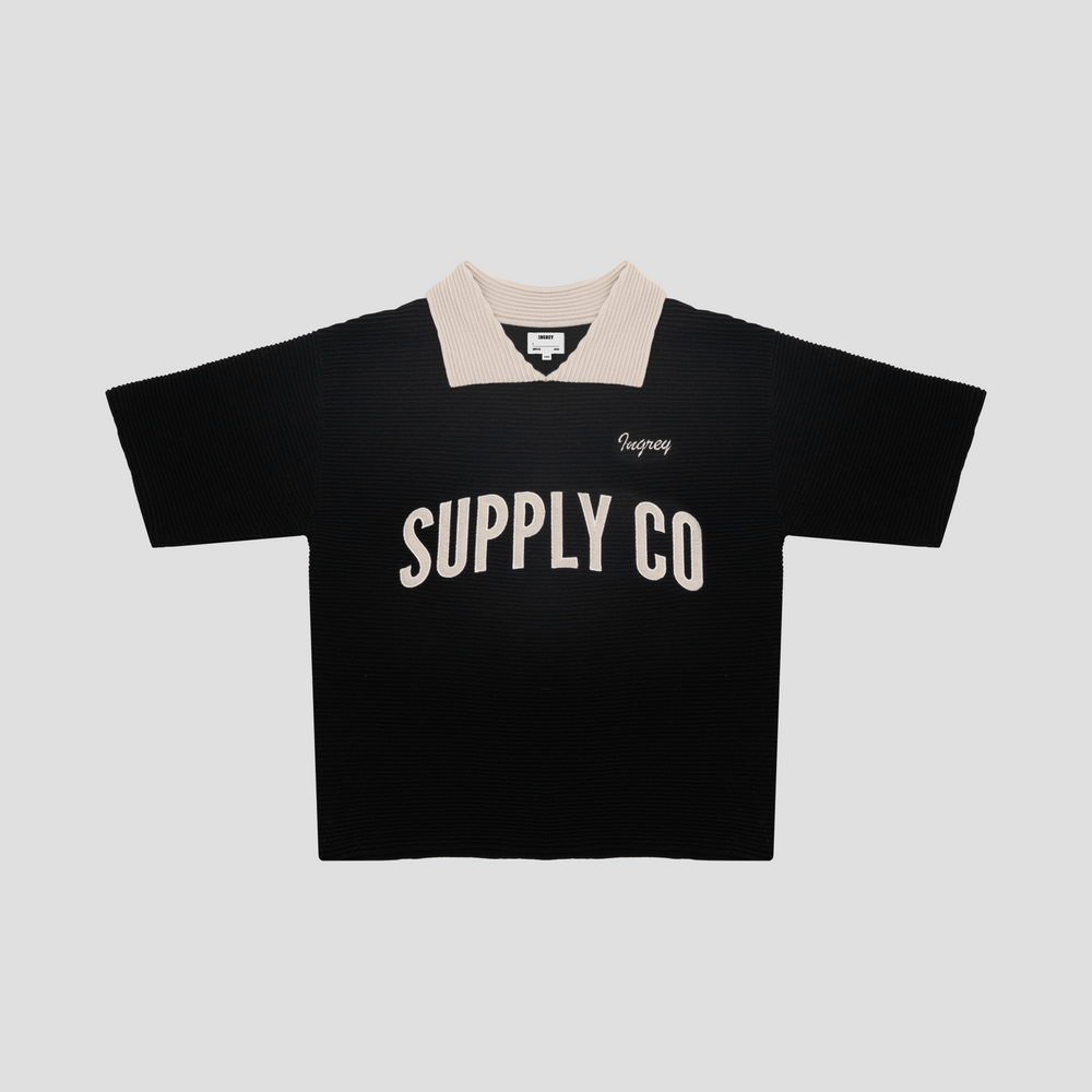 Ribbed Knit T-Shirt Black