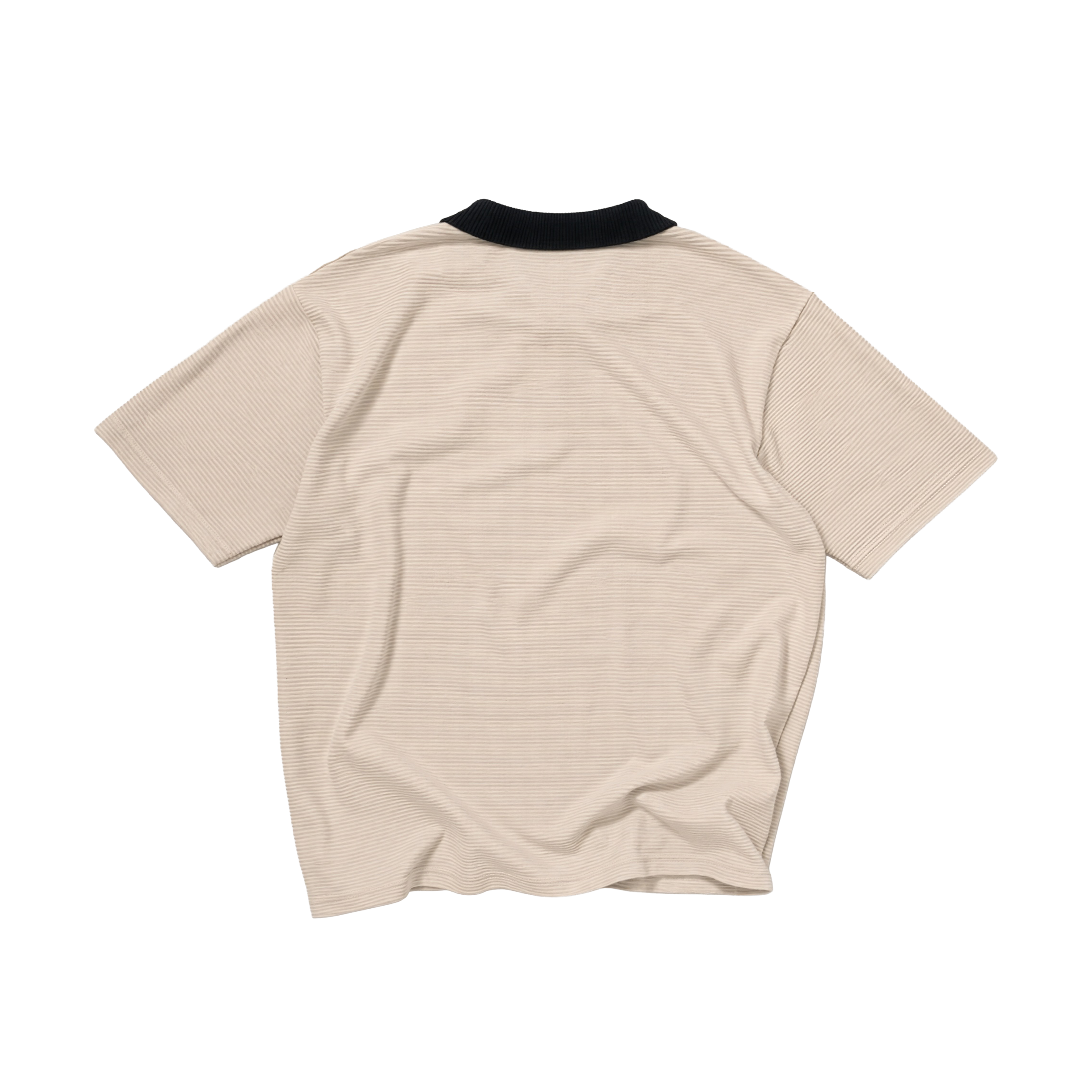 Ribbed Knit T-Shirt Beige back product shot