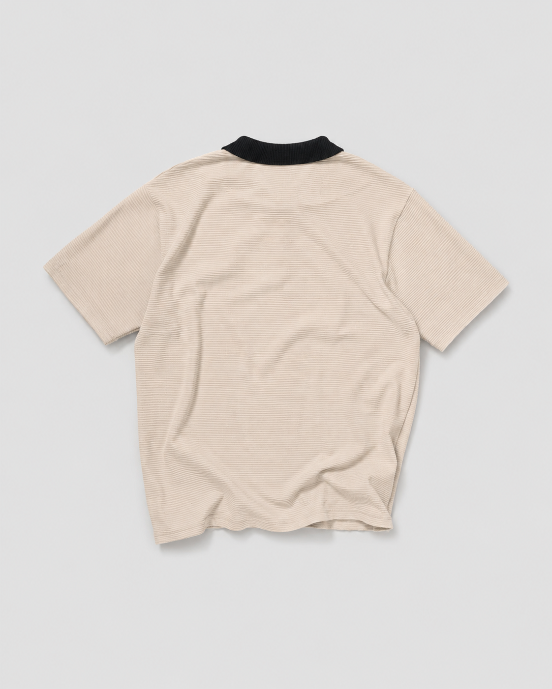 Ribbed Knit T-Shirt Beige back product shot